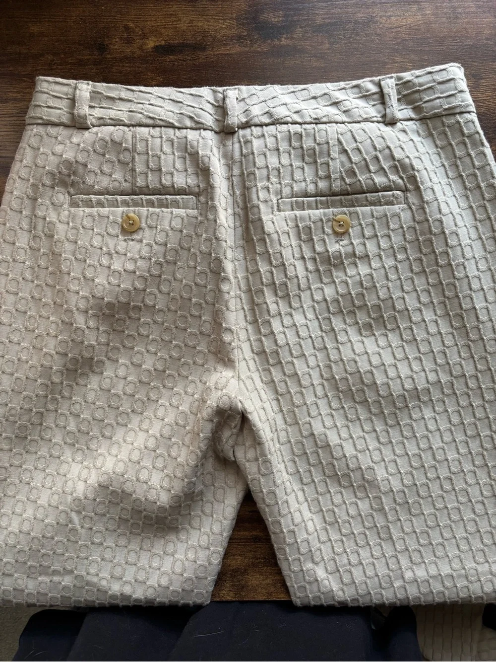 Banana Republic Avery Textured Geometric Cropped Pants Tan Size 2